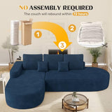 112" Modern Curved Cloud Couch, Boneless Couches for Living Room with Deep Seat