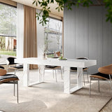 STHOUYN White Marble Extendable Dining Room Table for 8 10, 70.9" (86.6") x 31.5", Rectangle Dinner Table for 6-10,