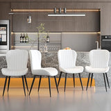 Dining Chairs Set of 4,White Leather Dining Chair Upholstered