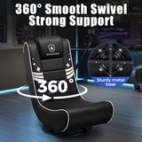 GTPLAYER Floor Gaming Chair Foldable Swivel Floor Chairs for Kids Boys Comfy Video Game Seat with 360° Multipurpose for Gamers, Bedroom or Game Room(Black-Gold)