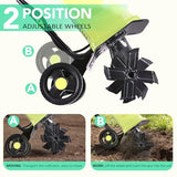 LOVTILLER 12 Inch Small Electric Corded Garden Tiller Cultivator 15 AMP Power Rototiller for Gardening with Adjustable Wheels