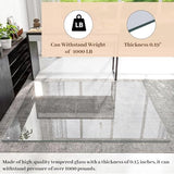 [Tempered Glass] 48" x 60" Glass Chair Mat, Heavy Duty Hard Tempered Glass Mat with Round Corner and Polished Edge