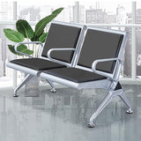 2-Seat Waiting Room Bench Set, PU Leather Waiting Room Chair