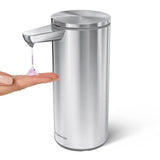 simplehuman 14 oz. Touch-Free Rechargeable Sensor Liquid Soap Pump Dispenser, Brushed Stainless Steel