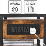 HOOBRO Industrial Printer Stand with Charging Station, 3-Tier Printer Table, Rolling Printer Cart