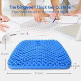 bingyee Gel Seat Cushion 1.8 Inch Thick Seating Pad Orthopedic Chair Cushions for Pressure Relief Gel Pad