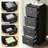 4-Drawer File Cabinet with Lock, Locked File Cabinet with Key, Tall Wooden Filing Cabinets for Home Office