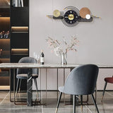 AXAORIRA 38x15 Inches Wall Clock Silent Non-Ticking Battery Operated, Modern Large Decorative Analog Clocks for Living Room, Bedroom, Office - Abstract Art Home Decor, Easy to Read