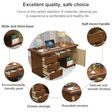 Solid Wood Computer Desk with 3 Drawers, Home Office Desk