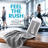Yekblossom 6 Pack Cooling Towel, Ice Towel for Neck, Soft Breathable Microfiber Towel, Hyper-Evaporative Cooling Towels for Yoga Sports Gym Running Workout Camping Outdoor Activities (3black+3grey)