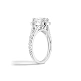 MSBLUE® Size 6.5 2ct Oval Cut Moissanite Engagement Ring, Rhodium Plated