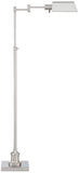 Regency Hill Jenson Traditional Farmhouse Adjustable Pharmacy Light Floor Lamp Swing Arm Standing Base 54" Tall Brushed Nickel Silver Metal for Living Room Reading House Bedroom Home Office