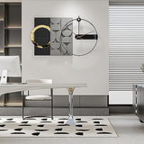PSYCHE GOD Large Decorative Wall Clock Silent Non-Ticking Modern Metal Wall Clock for Living Room Office Bedroom Kitchen Home Decor, 30" X 18", Black