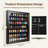 OCEYVI Minifigure Display Case Wall Mounted Lockable Cabinet with UV Door, Adjustable Shelves & Anti-Slip Strips – for Building Block Toys, Model Cars, Action Figures, Coins, Medals, Black