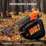 AIVOLT 40V Cordless Leaf Blower and Vacuum Mulcher Combo, Portable Leaf Vacuum Cordless with 40L Bag, Brushless Motor, 2 * 4.0Ah Batteries for Effortless Lawn Cleanup