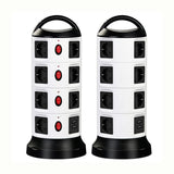 RXXCMD Vertical Power Strip Multiple Tower Socket Surge Protector EU Pluging Outlets with Switchable 1.8m Extension Cable Home Office(3 Layers 11 Outlets)
