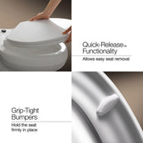 KOHLER 25876-0 Hyten 3" Height, Elevated Soft Close Round Toilet Seat, Contoured Seat with Grip-Tight Bumpers, Quick-Attach Hardware, White