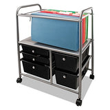 Letter/Legal File Cart w/Five Storage Drawers