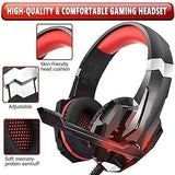 Gaming Headset with Noise Canceling, Over Ear Headphones with Microphone, Bass Surround Sound, Soft Memory Foam Earmuffs, Compatible with Laptops and Stereo Systems
