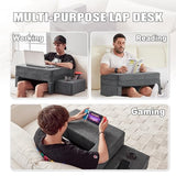 Comehealthy Lap Desk Pillow for Laptop, Large Reading Pillow for Adult, Arm Rest Pillow with Cup Holder