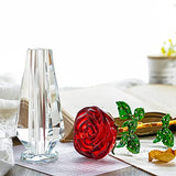 10'' Red Crystal Rose Figurine - Rose Flower Gifts for Mom Women