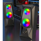 NJJOWRQ Luminous RGB Desktop Computer Audio Mini Laptop Speaker Multimedia Speakers
