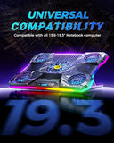 ChillCore Laptop Cooling Pad, RGB Laptop Fan Cooling Pad 9 Fans for 15.6-19.3 Inch Laptops, Gaming Laptop Cooler with 8 Height Stands