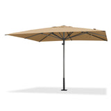 PURPLE LEAF Market Umbrella 11' x 11' Hotel Resort Semi Auto Lift, Beige