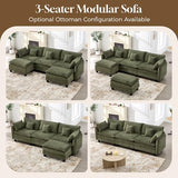Corduroy Cloud Couch Modular Sectional Sofa,Oversized Deep Seat Modern Sectional Couches for Living Room
