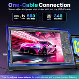 VisionOwl Portable Monitor 19 Inch 4K UHD 144Hz 560 nits 125% sRGB Second Screen