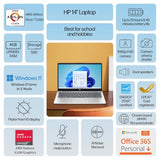 HP Essential Laptop 2026, AMD Processor, 128GB SSD, Windows 11 Home