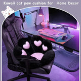 DOBUONO Cat Paw Cushion Kawaii Office Chair Cushion Comfy Plush Gaming Chair Cushion Kawaii Seat Cushion 28"x 24" (Black)