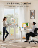 Electric Standing Desk with Drawers, Height Adjustable Desk with 4 Preset Heights,