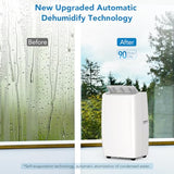 3-In-1 Portable Air Conditioner - 14,000 BTU, Cools Rooms Up to 550 Sq Ft, Includes Remote Control, Window Kit, and Dehumidifier Function