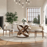 POVISON 51" Modern Round Dining Table, Pandora Round Kitchen Table