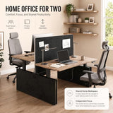 Two-Person Standing Office Desk with Built-In USB Outlet, Adjustable Computer Double Cubicle Desk