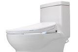 ALPHA BIDET UX Pearl Bidet Toilet Seat in Elongated White | Ultra Low Profile | Endless Warm Water | Arced Stainless Steel Nozzle | LED Nightlight | Dryer | Deodorizer | 3 Year Warranty