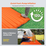 VALEHOWL 4 Inch Thick Camping Sleeping Pad with Internal Straps - R Value 4.0 for 4 Seasons, Durable & 100% Waterproof Outdoor Air Mattress, Lightweight Sleeping Mat for Hiking, Backpacking, Travel
