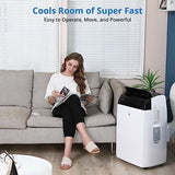 PrecisionAuto Ultra Quiet 12,000 BTU Portable Air Conditioner - 3-in-1 AC with Dehumidifier & Fan, Remote, 24H Timer, Window Kit, Easy Mobility - Ideal for Bedroom/Office - Dark Top Cover, US Standard