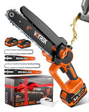 VOTREK® Unique Gift for Men: Mini Chainsaw Cordless 8 inch & 6 inch, Powerful & Safe Electric Handheld Chain Saw with 2 Batteries, Ultimate Garden Gift