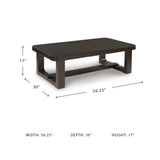Signature Design by Ashley Breckington Modern Coffee Table with Trestle Base, Dark Brown