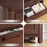 Joaxswe Farmhouse Dresser and Nightstand Sets 4 Piece, Walnut