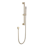 Handheld Shower Head with Slide Bar Combo, 26.38-Inch Adjustable Height Shower Slide Bar, High Perssure Handheld Shower Head with 59 Inch Extra Long Hose, Brass Wall Supply Elbow, Brushed Gold