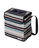 SIBOFUEGO Car Garbage Can Cute - Leak-Proof Car Trash Can with Lid and Storage Pockets, Car Trash Bin for Men and Women (Beige Aztec Motif)