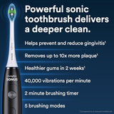 AURAGLOW Sonic Electric Toothbrush for Adults – Rechargeable, 40,000 VPM, 5 Modes, Removes 10x More Plaque, IPX7 Waterproof, 2 Brush Heads & Travel Case