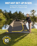 FanttikOutdoor Zeta C2 Camping Tent, 2 Person Instant Dome Tent, Easy Setup in 60s, Portable Waterproof Cabin Tent with Pre-Attached Poles & Air Vent, Ideal for Camping, Hiking, Backyard