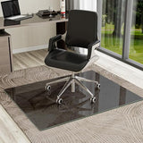 Tempered Glass Desk Chair Mat for Carpet, Glass Office Chair Mat - 5mm Thickness, Smooth Rolling, Scratch-Resistant