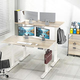 SHW 48-Inch Electric Height Adjustable Standing Desk with Drawer
