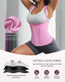 Waist Trainer for Women for Daily Wear, Faja Body Shaper Corset with Zipper and Adjustable Shoulder Straps, XXL Pink