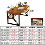 LSSOAZZVVN Modern Metal Solid Wood Computer Desk, Home Office Writing and Reading Workstation Learning Desk